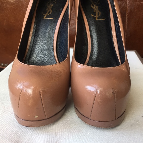 YSL TRIBTOO iconic platform heels pumps tan color - Picture 8 of 12